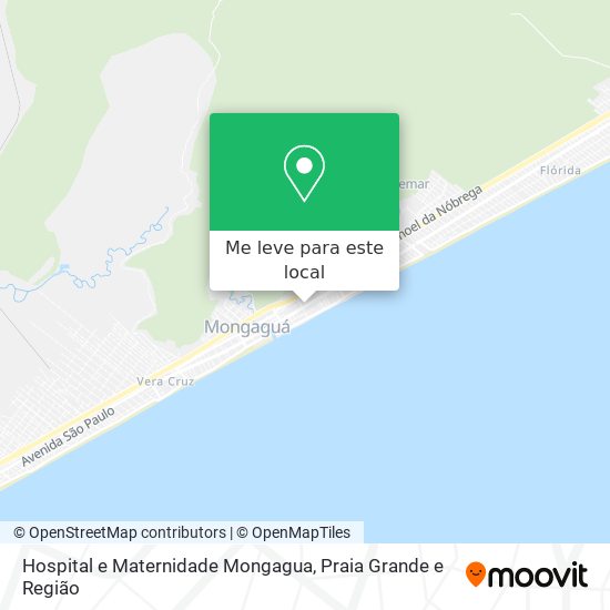 Hospital e Maternidade Mongagua mapa