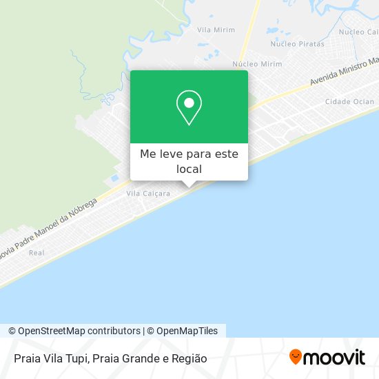 Praia Vila Tupi mapa