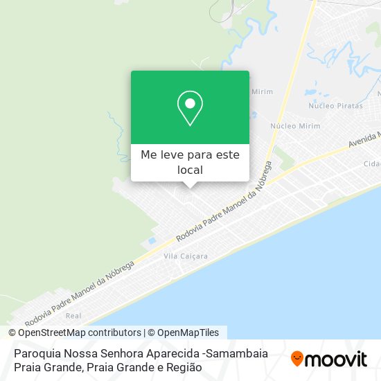 Paroquia Nossa Senhora Aparecida -Samambaia Praia Grande mapa