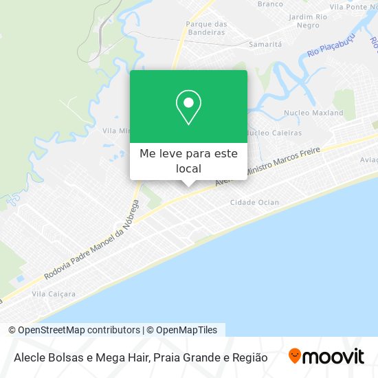 Alecle Bolsas e Mega Hair mapa