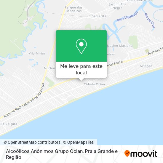 Alcoólicos Anônimos Grupo Ocian mapa