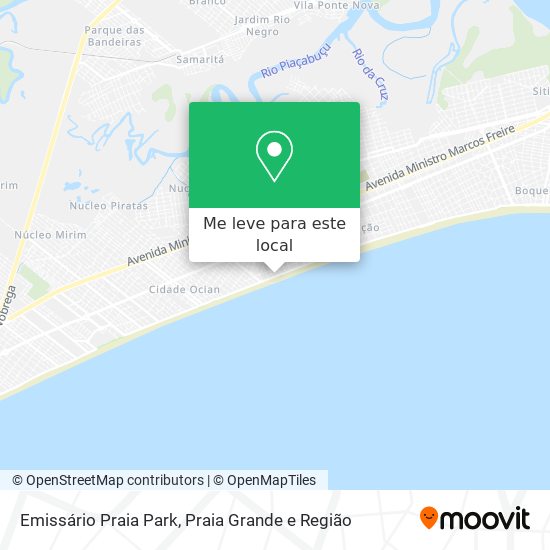 Emissário Praia Park mapa