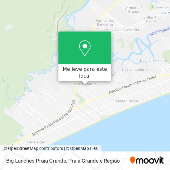 Big Lanches Praia Grande mapa
