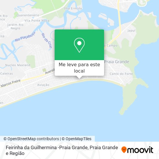 Feirinha da Guilhermina -Praia Grande mapa