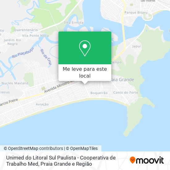 Unimed do Litoral Sul Paulista - Cooperativa de Trabalho Med mapa