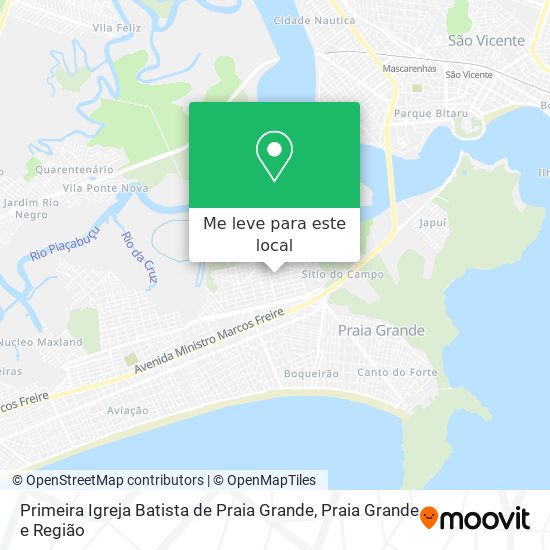 Primeira Igreja Batista de Praia Grande mapa