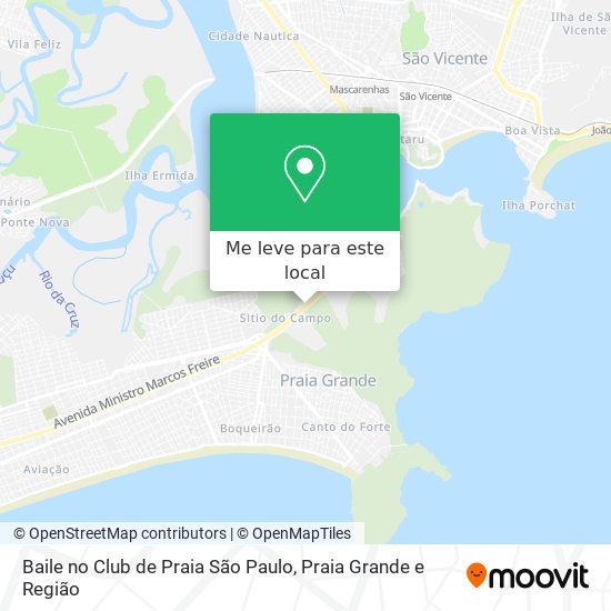 Baile no Club de Praia São Paulo mapa