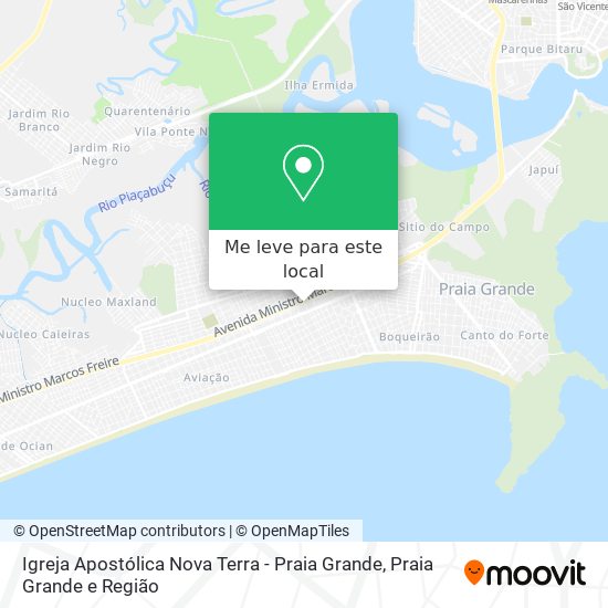 Igreja Apostólica Nova Terra - Praia Grande mapa