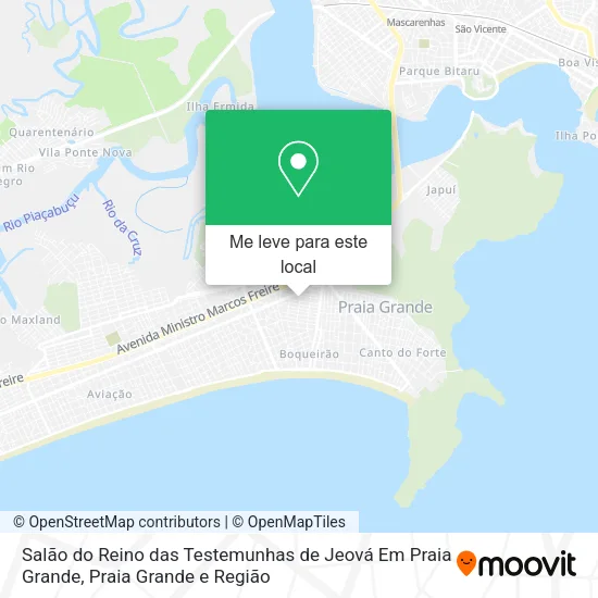Salão do Reino das Testemunhas de Jeová Em Praia Grande mapa