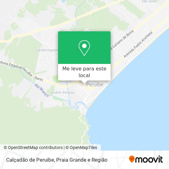 Calçadão de Peruibe mapa