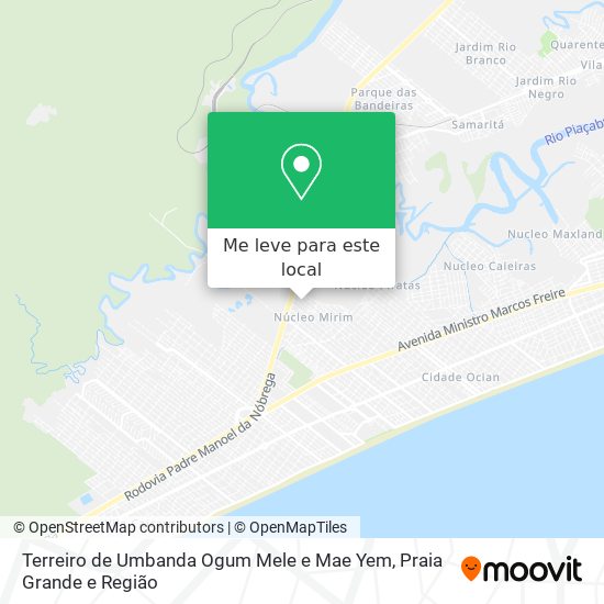 Terreiro de Umbanda Ogum Mele e Mae Yem mapa