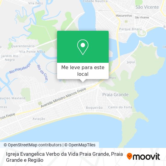 Igreja Evangelica Verbo da Vida Praia Grande mapa