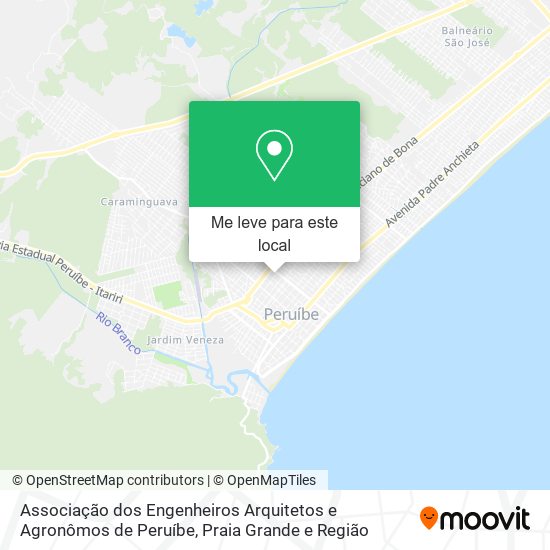 Associação dos Engenheiros Arquitetos e Agronômos de Peruíbe mapa