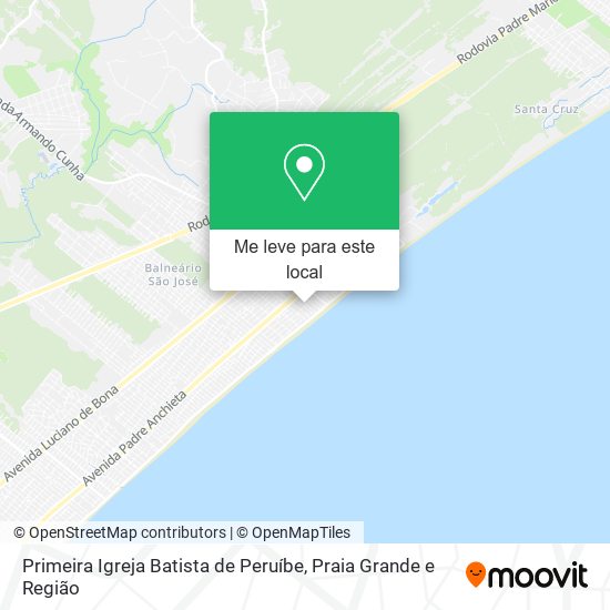 Primeira Igreja Batista de Peruíbe mapa
