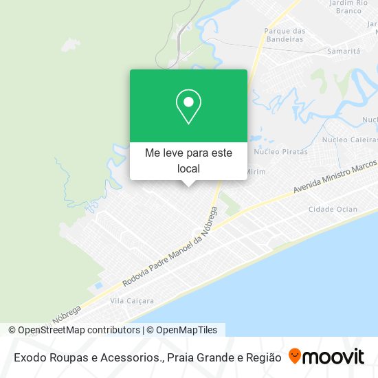 Exodo Roupas e Acessorios. mapa