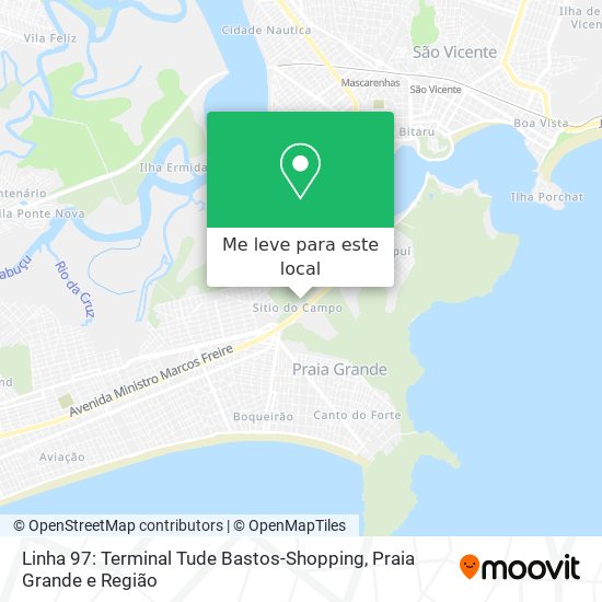 Linha 97: Terminal Tude Bastos-Shopping mapa