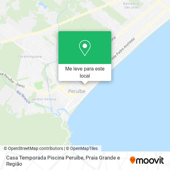 Casa Temporada Piscina Peruibe mapa