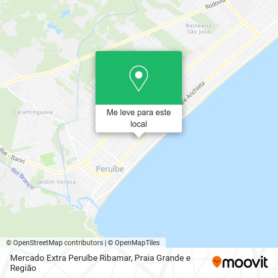 Mercado Extra Peruíbe Ribamar mapa