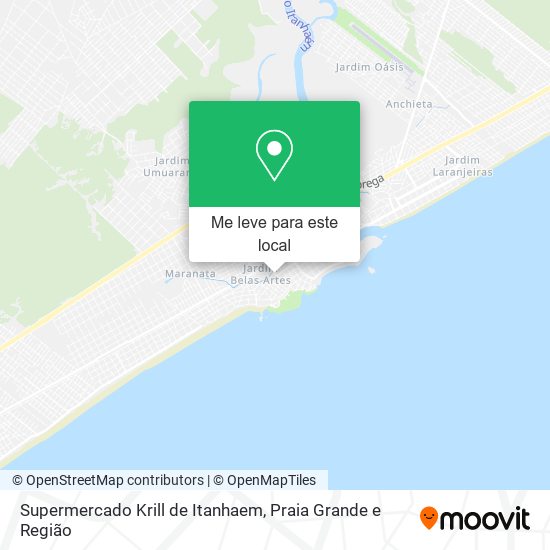 Supermercado Krill de Itanhaem mapa