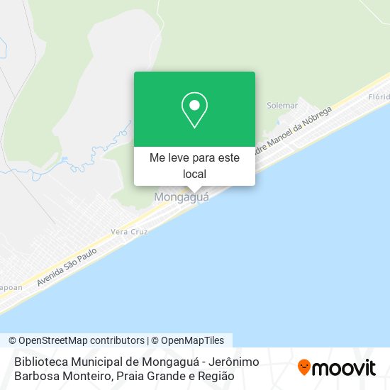 Biblioteca Municipal de Mongaguá - Jerônimo Barbosa Monteiro mapa