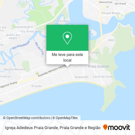 Igreja Adedeus Praia Grande mapa