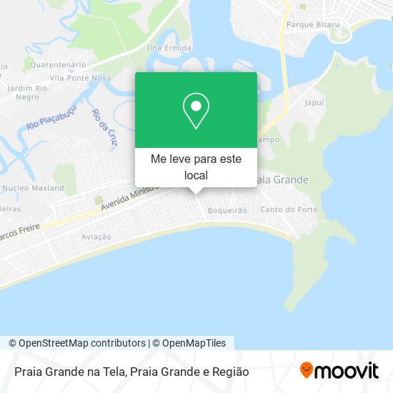 Praia Grande na Tela mapa