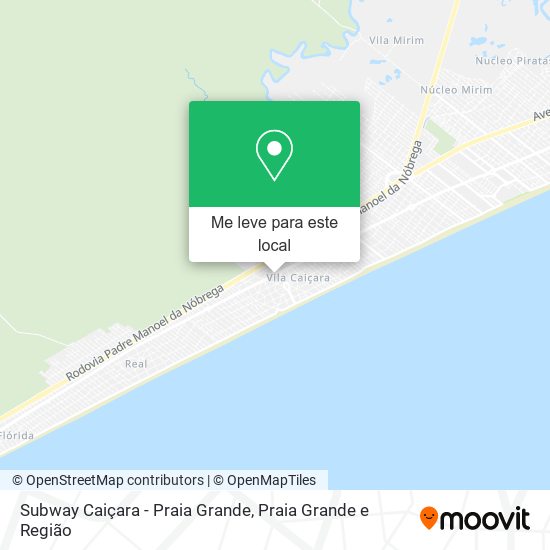 Subway Caiçara - Praia Grande mapa