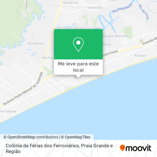 Colônia de Férias dos Ferroviários mapa