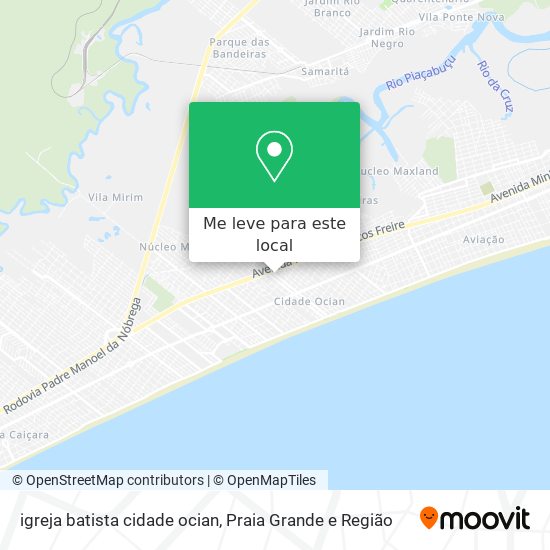 igreja batista cidade ocian mapa