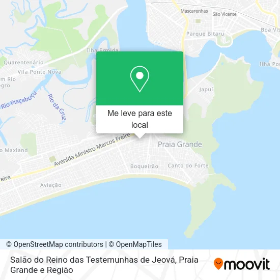 Salão do Reino das Testemunhas de Jeová mapa