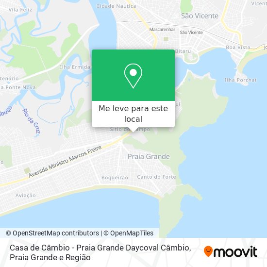 Casa de Câmbio - Praia Grande Daycoval Câmbio mapa