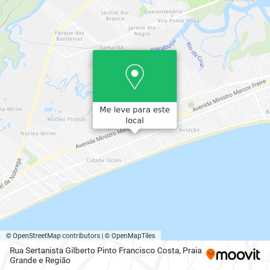 Rua Sertanista Gilberto Pinto Francisco Costa mapa