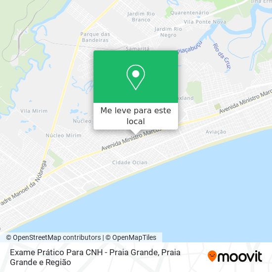Exame Prático Para CNH - Praia Grande mapa