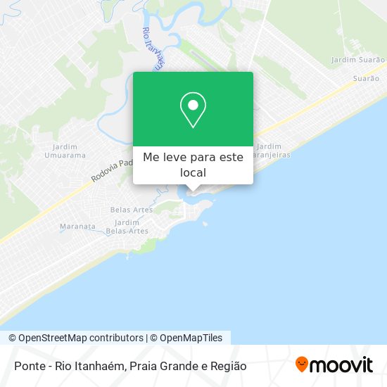 Ponte - Rio Itanhaém mapa