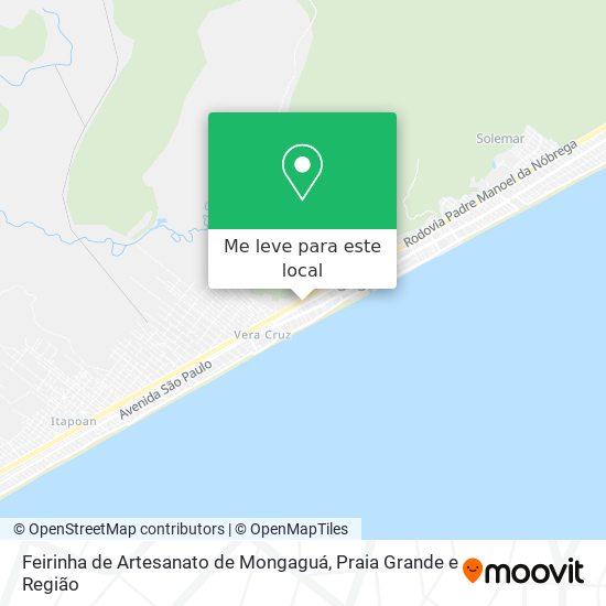 Feirinha de Artesanato de Mongaguá mapa