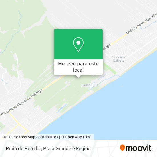 Praia de Peruíbe mapa