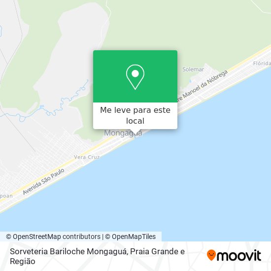 Sorveteria Bariloche Mongaguá mapa