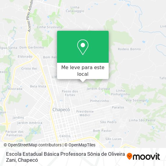 Escola Estadual Básica Professora Sônia de Oliveira Zani mapa
