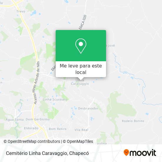 Cemitério Linha Caravaggio mapa