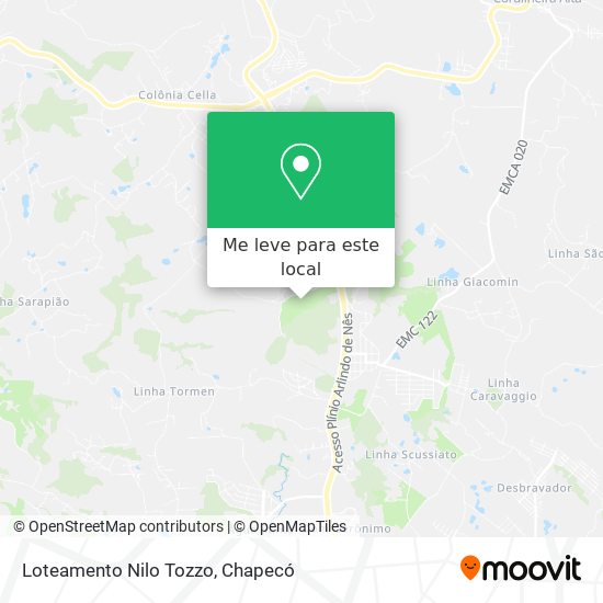 Loteamento Nilo Tozzo mapa