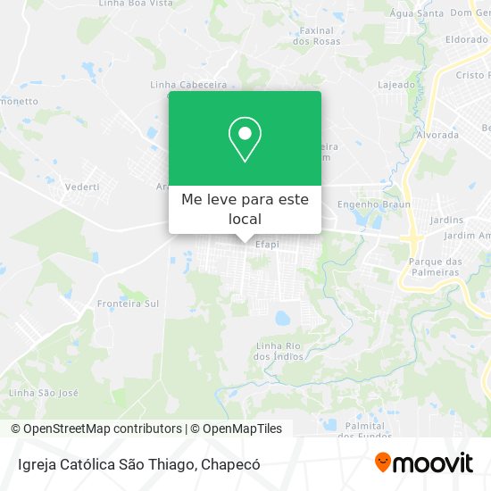 Igreja Católica São Thiago mapa