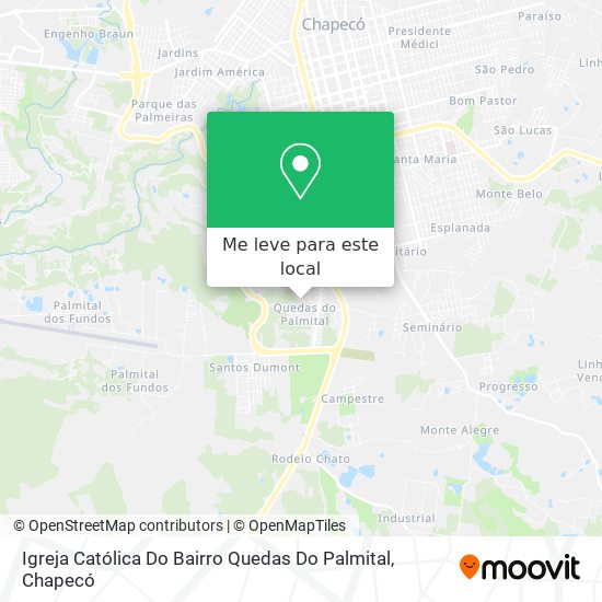 Igreja Católica Do Bairro Quedas Do Palmital mapa