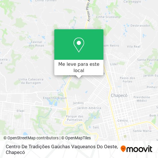 Centro De Tradições Gaúchas Vaqueanos Do Oeste mapa