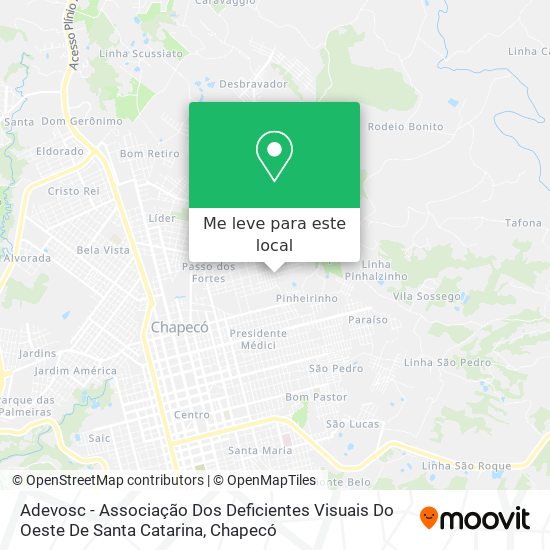 Adevosc - Associação Dos Deficientes Visuais Do Oeste De Santa Catarina mapa