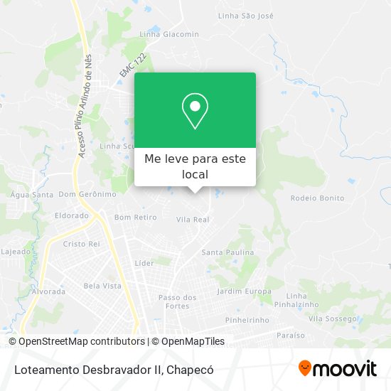 Loteamento Desbravador II mapa