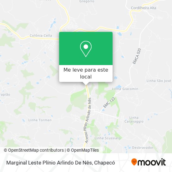 Marginal Leste Plínio Arlindo De Nês mapa