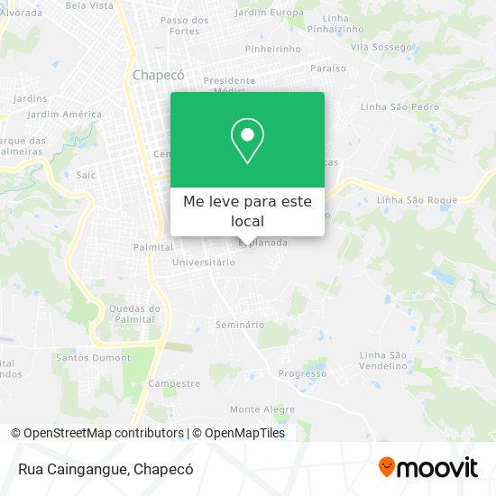 Rua Caingangue mapa