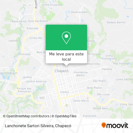 Lanchonete Sartori Silveira mapa