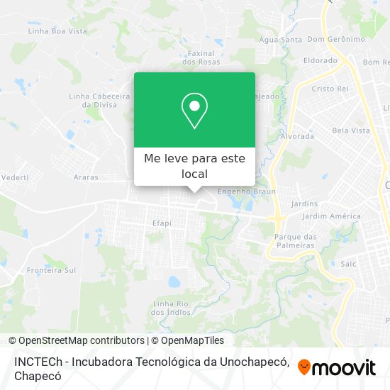 INCTECh - Incubadora Tecnológica da Unochapecó mapa