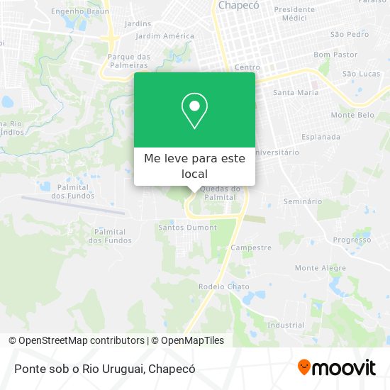 Ponte sob o Rio Uruguai mapa